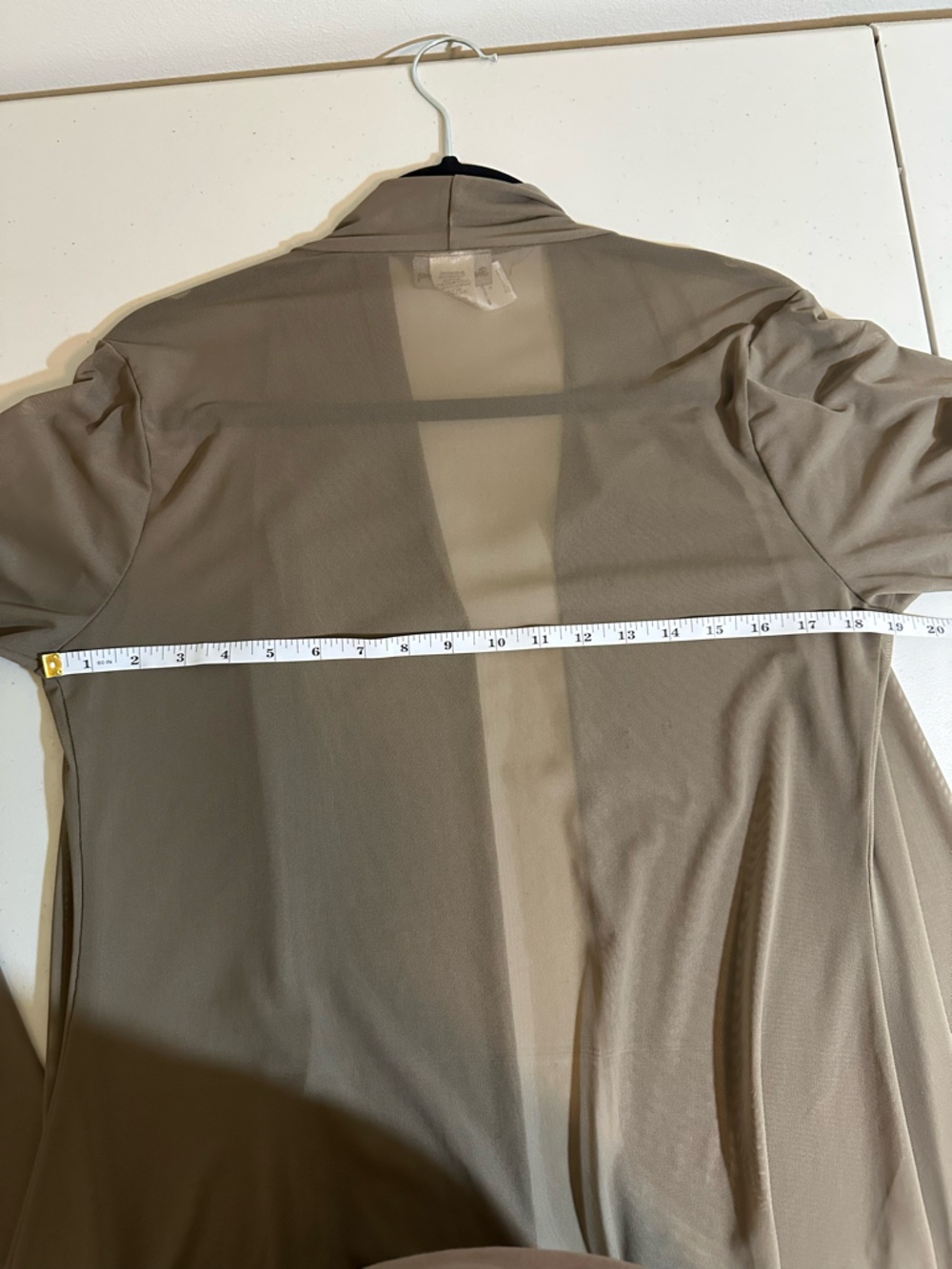 Tommy Bahama Sheer Mesh Longe Cardigan Taupe Drape Front Lightweight Size M - Picture 5 of 6